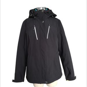 Gerry 3-in-1 Winter Jacket Coat M Black Turquoise Quilted Insulated Hooded Ski